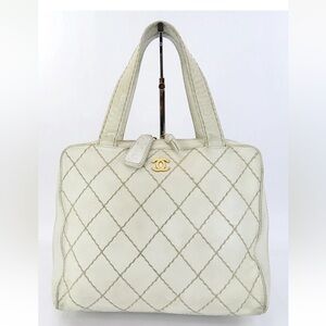 Chanel Cream Quilted Tote Bag